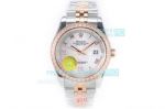 N9 Swiss Rolex Datejust 2 Replica Watch White Dial Diamond Bezel Two Tone Rose Gold